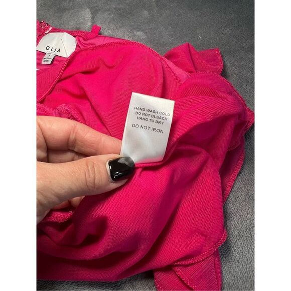 Olia Top Womens Size Small Pink Tank Asymmetric Ruched Draped Sleeveless NWT - Picture 5 of 8